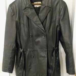 Timothy Daniels Size Medium Button & Tie Enclosure Leather Jacket